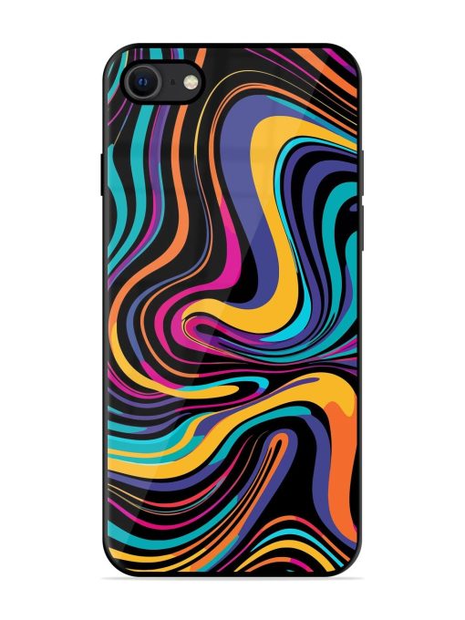 Psychedelic Swirl Glossy Soft Edge Case for Apple Iphone Se (2020) Chachhi