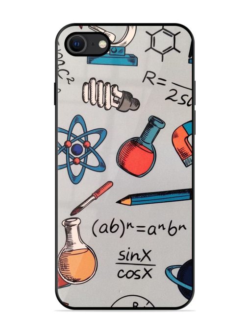 Science Doodle Glossy Soft Edge Case for Apple Iphone Se (2020) Chachhi