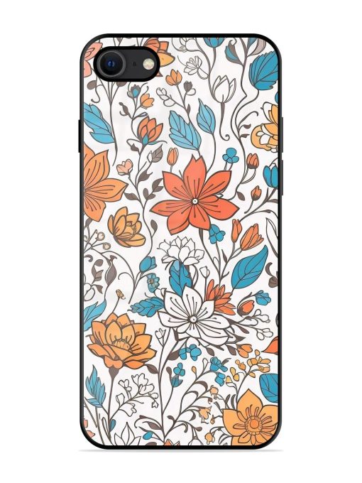 Floral Symphony Glossy Soft Edge Case for Apple Iphone Se (2020) Chachhi