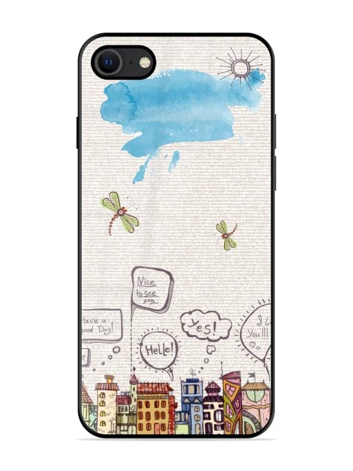 Doodle City Glossy Soft Edge Case for Apple Iphone Se (2020) Chachhi