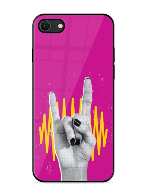 Rock Hand Glossy Soft Edge Case for Apple Iphone Se (2020) Chachhi