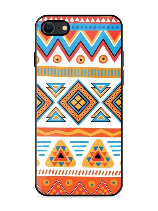 Vibrant Tribal Pattern Glossy Soft Edge Case for Apple Iphone Se (2020) Chachhi