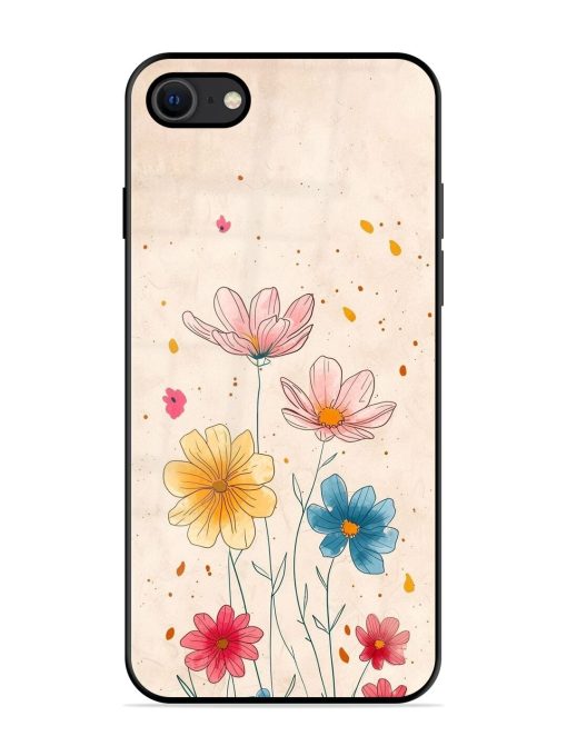 Delicate Bloom Glossy Soft Edge Case for Apple Iphone Se (2020) Chachhi