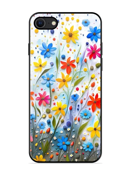 Vibrant Floral Glossy Soft Edge Case for Apple Iphone Se (2020)