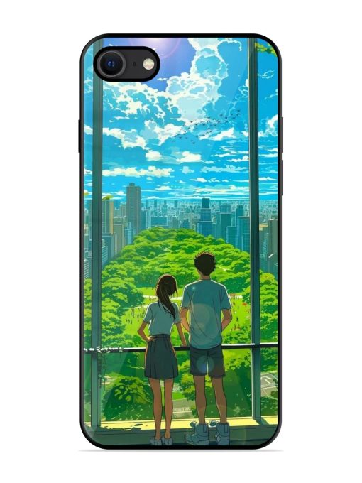 Cyberpunk Dreamscape Glossy Soft Edge Case for Apple Iphone Se (2020) Chachhi