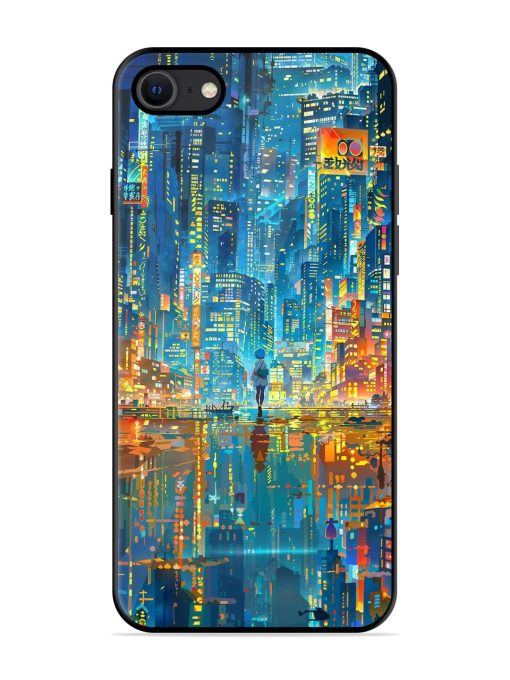 Neon Metropolis Glossy Soft Edge Case for Apple Iphone Se (2020) Chachhi