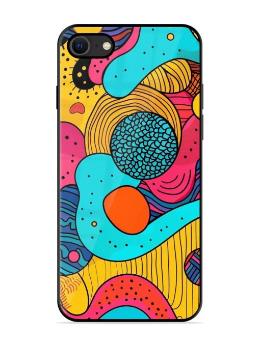 Psychedelic Patterns Glossy Soft Edge Case for Apple Iphone Se (2020) Chachhi