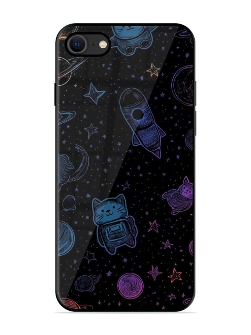 Cosmic Cat Chaos Glossy Soft Edge Case for Apple Iphone Se (2020) Chachhi