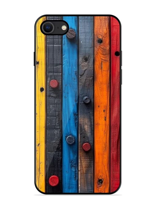 Rainbow Plank Glossy Soft Edge Case for Apple Iphone Se (2020) Chachhi