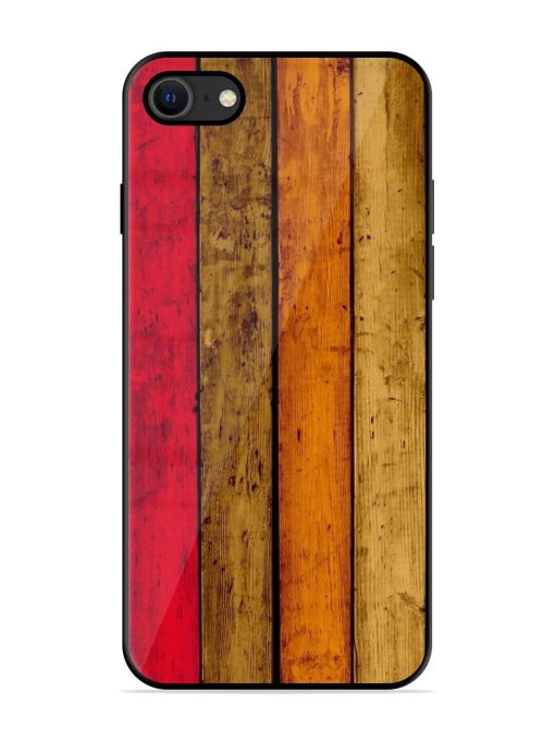 Colorful Woodgrain Glossy Soft Edge Case for Apple Iphone Se (2020) Chachhi