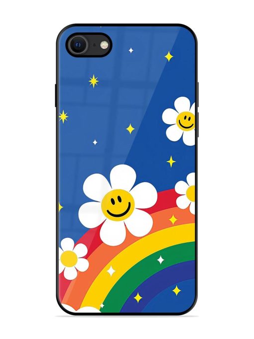 Happy Daisies And Rainbow Sky Glossy Soft Edge Case for Apple Iphone Se (2020) Chachhi