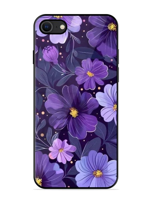 Purple Paradise Glossy Soft Edge Case for Apple Iphone Se (2020) Chachhi