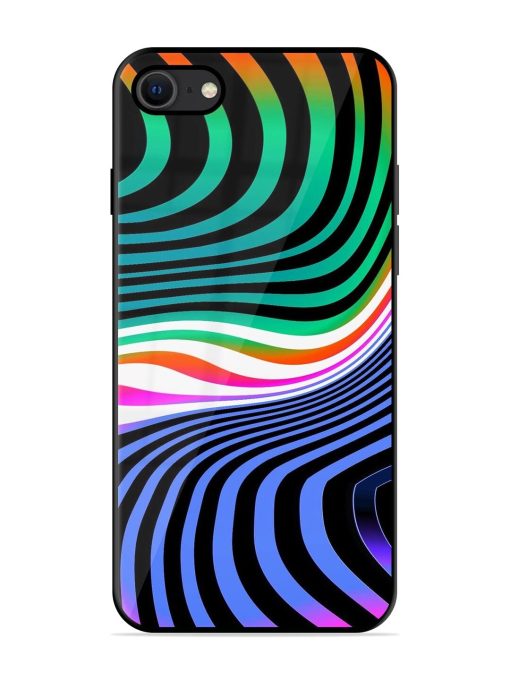 Psychedelic Waves Glossy Soft Edge Case for Apple Iphone Se (2020) Chachhi