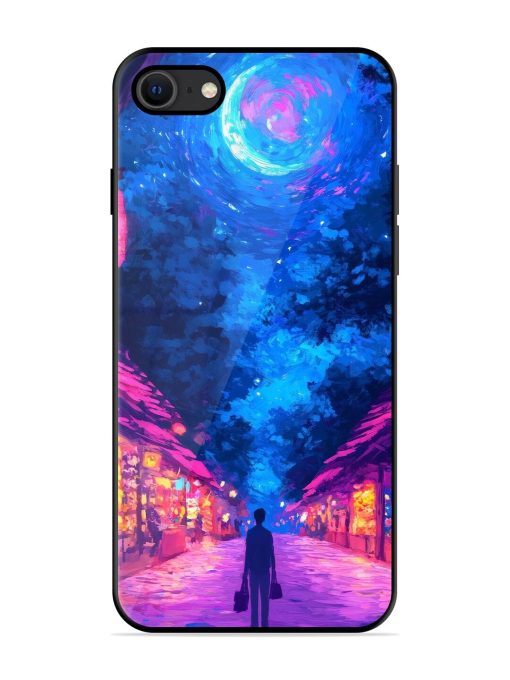 Neon Nightscape Glossy Soft Edge Case for Apple Iphone Se (2020) Chachhi