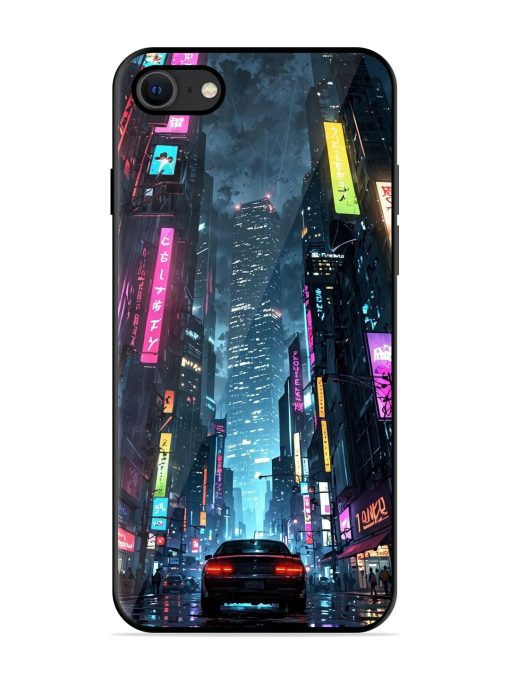 Neon Nightscape Glossy Soft Edge Case for Apple Iphone Se (2020) Chachhi