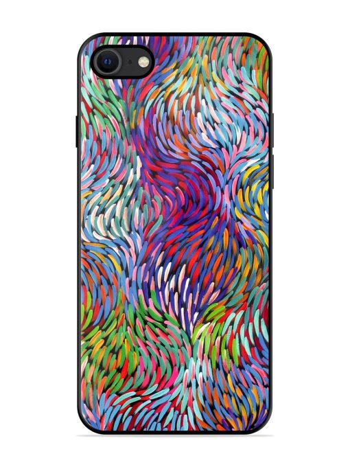 Vibrant Waves Glossy Soft Edge Case for Apple Iphone Se (2020) Chachhi