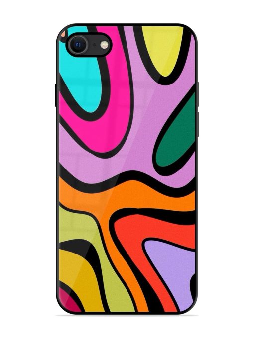 Groovy Swirls Glossy Soft Edge Case for Apple Iphone Se (2020) Chachhi