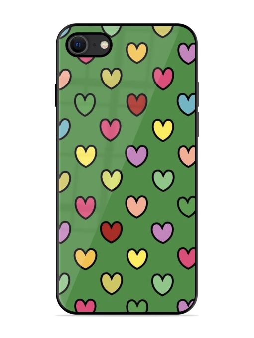 Rainbow Heart Parade Glossy Soft Edge Case for Apple Iphone Se (2020) Chachhi