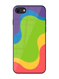 Wavy Rainbow Wonderland Glossy Soft Edge Case for Apple Iphone Se (2020)