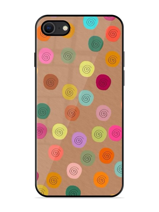 Swirly Dots On Kraft Glossy Soft Edge Case for Apple Iphone Se (2020) Chachhi