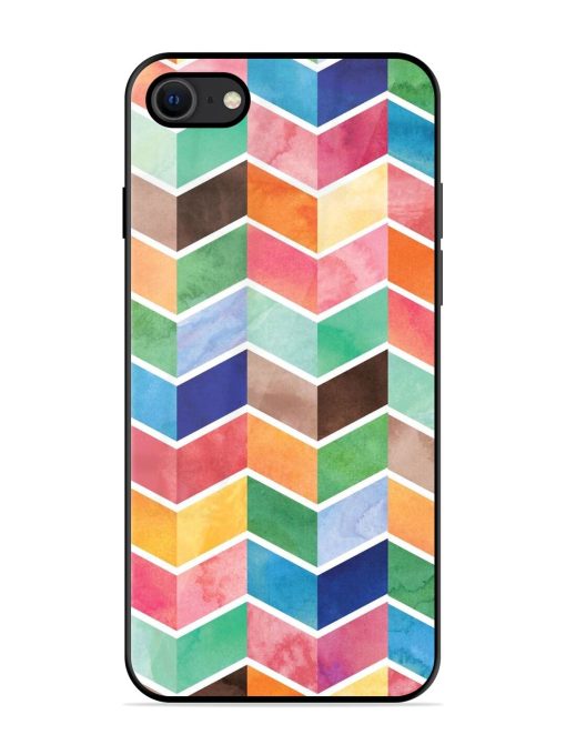 Watercolor Chevron Whimsy Glossy Soft Edge Case for Apple Iphone Se (2020)