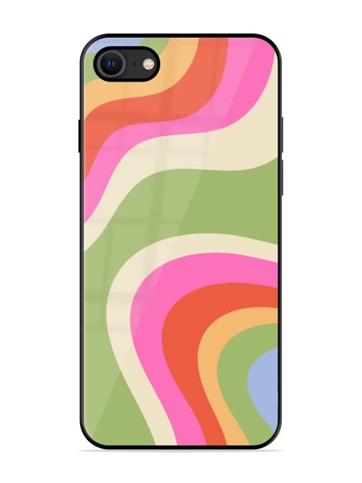 Wavy Rainbow Wonderland Glossy Soft Edge Case for Apple Iphone Se (2020)