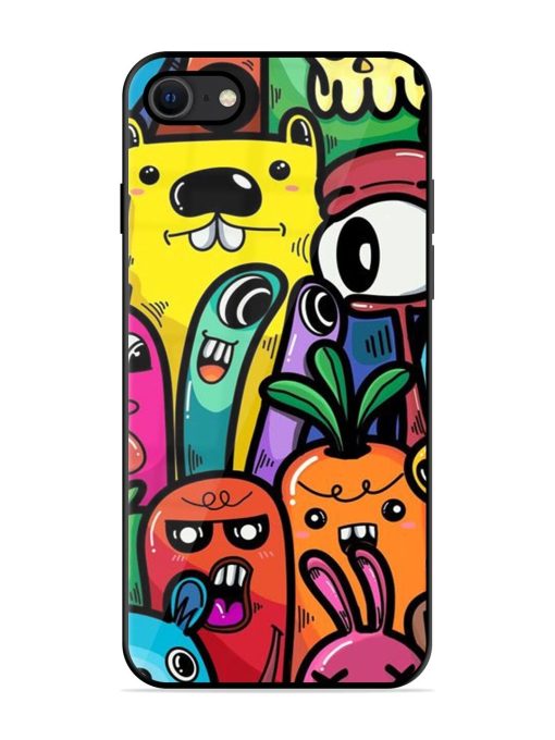 Whimsical Doodle Chaos Glossy Soft Edge Case for Apple Iphone Se (2020) Chachhi