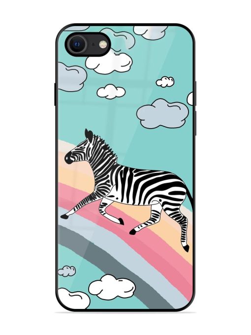 Zebra On A Rainbow Glossy Soft Edge Case for Apple Iphone Se (2020) Chachhi