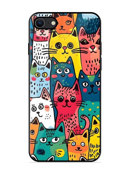 Feline Frenzy Glossy Soft Edge Case for Apple Iphone Se (2020) Chachhi