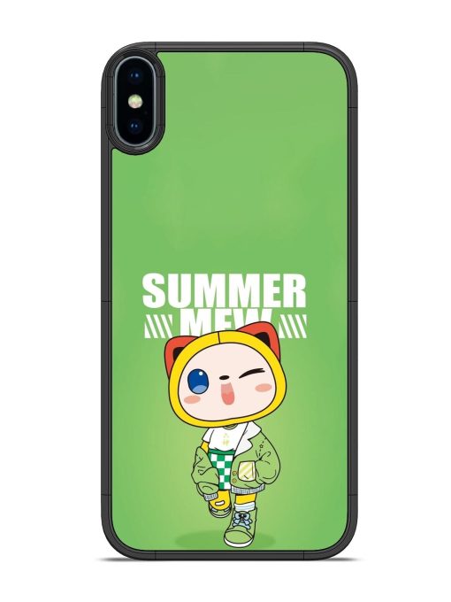 Purrfect Summer Glossy Soft Edge Case for Apple Iphone X Chachhi