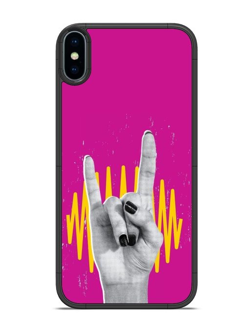 Rock Hand Glossy Soft Edge Case for Apple Iphone X Chachhi