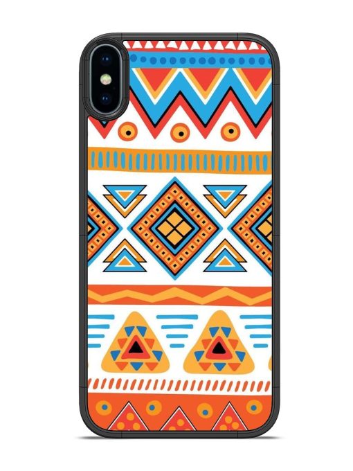 Vibrant Tribal Pattern Glossy Soft Edge Case for Apple Iphone X Chachhi