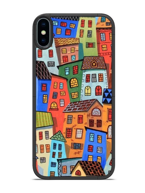 Rainbow House Glossy Soft Edge Case for Apple Iphone X Chachhi