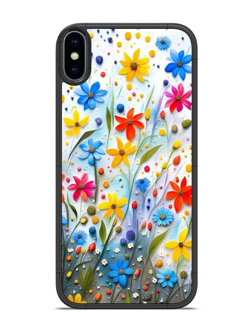 Vibrant Floral Glossy Soft Edge Case for Apple Iphone X Chachhi