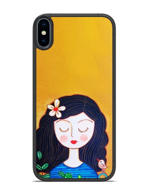 Girl Illustration Glossy Soft Edge Case for Apple Iphone X Chachhi