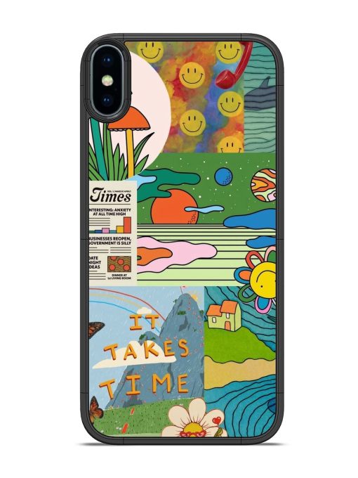 Groovy Vibes Glossy Soft Edge Case for Apple Iphone X Chachhi