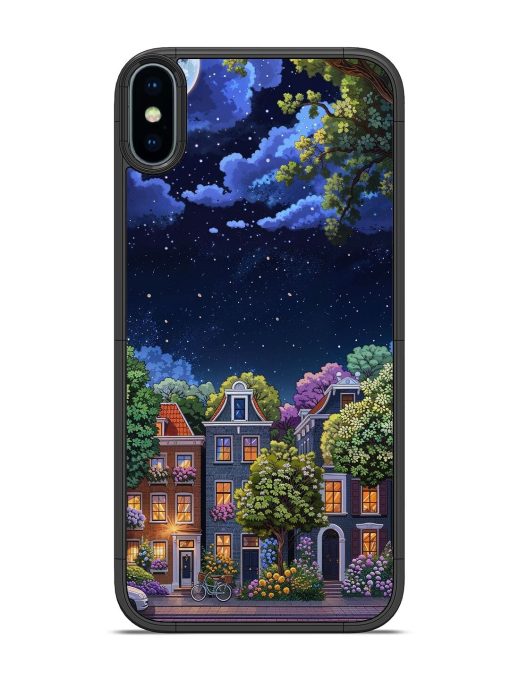 Moonlit Streets Glossy Soft Edge Case for Apple Iphone X Chachhi