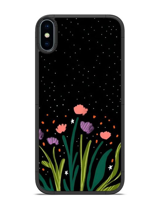 Midnight Bloom Glossy Soft Edge Case for Apple Iphone X Chachhi