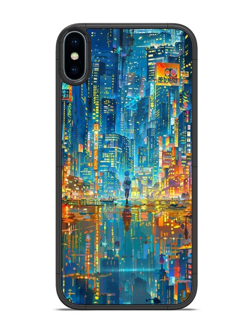 Neon Metropolis Glossy Soft Edge Case for Apple Iphone X Chachhi