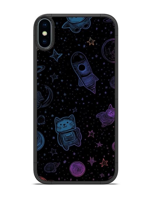 Cosmic Cat Chaos Glossy Soft Edge Case for Apple Iphone X Chachhi