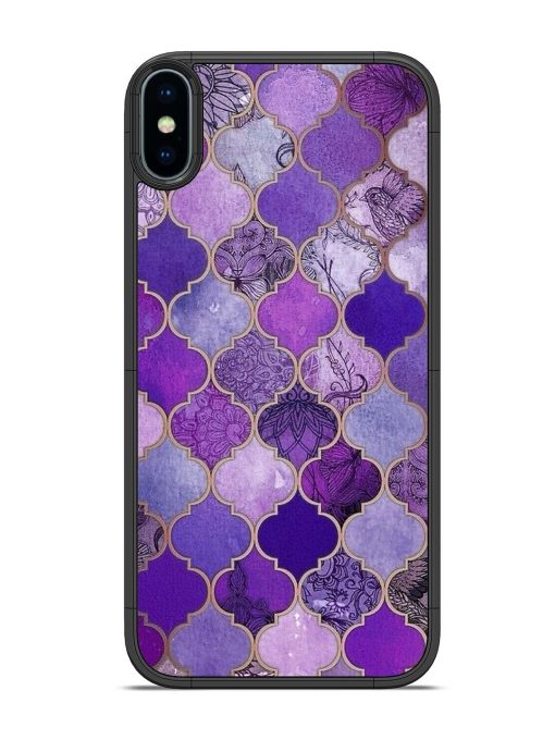 Purple Mosaic Magic Glossy Soft Edge Case for Apple Iphone X Chachhi