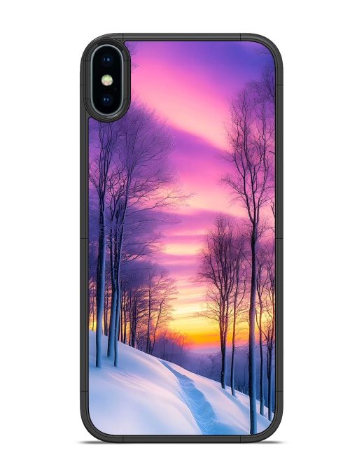 Winter'S Purple Haze Glossy Soft Edge Case for Apple Iphone X Chachhi