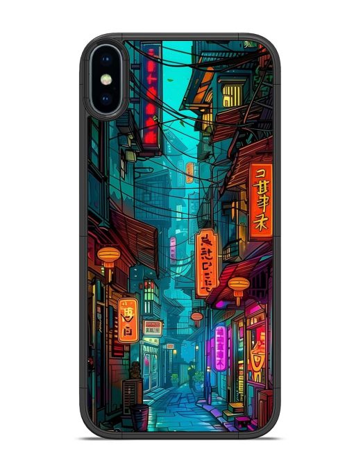 Neon Nightscape Glossy Soft Edge Case for Apple Iphone X Chachhi