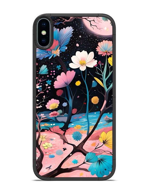 Cosmic Bloom Glossy Soft Edge Case for Apple Iphone X Chachhi