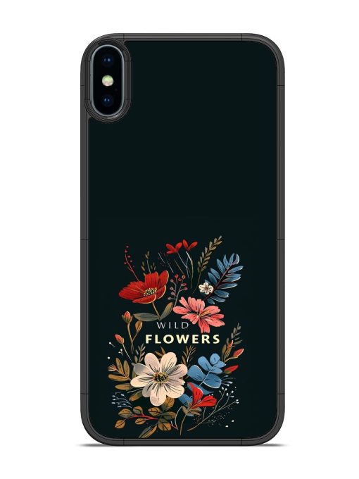 Dark Floral Glossy Soft Edge Case for Apple Iphone X Chachhi