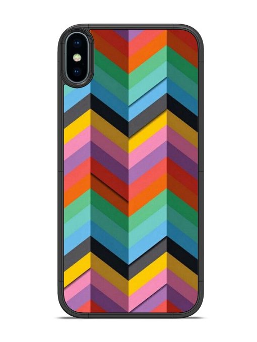 Colorful Zigzag Glossy Soft Edge Case for Apple Iphone X Chachhi