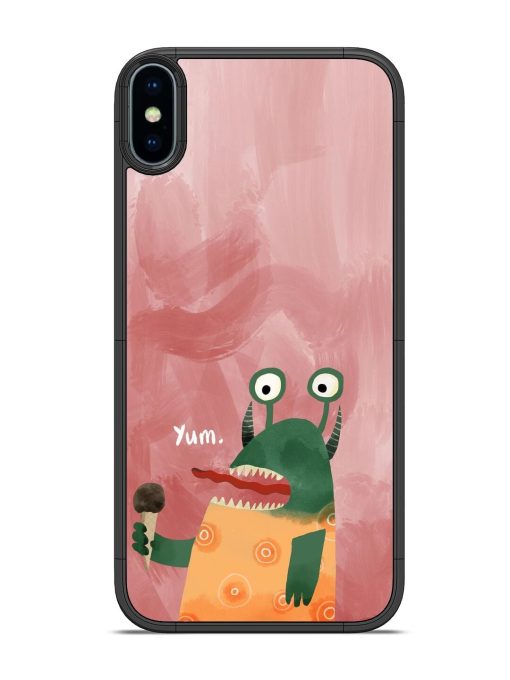 Hungry Monster Glossy Soft Edge Case for Apple Iphone X Chachhi