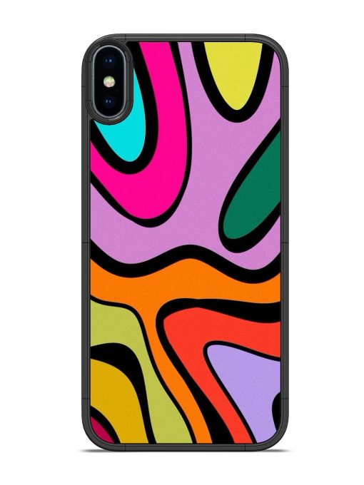 Groovy Swirls Glossy Soft Edge Case for Apple Iphone X Chachhi