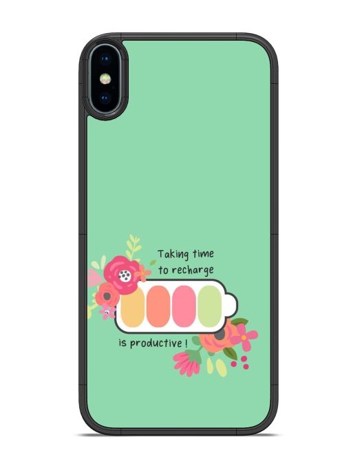 Recharge And Bloom Glossy Soft Edge Case for Apple Iphone X Chachhi