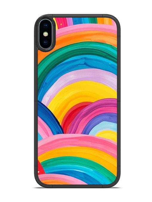 Rainbow Cascade Glossy Soft Edge Case for Apple Iphone X Chachhi